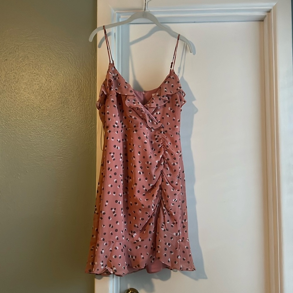 All In Favor pink side cinch mini dress NWT